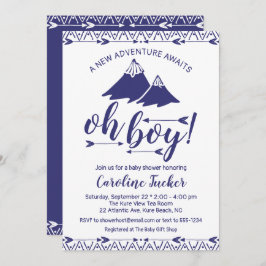 Invitación Boho Adventure espera a Baby Boy Shower