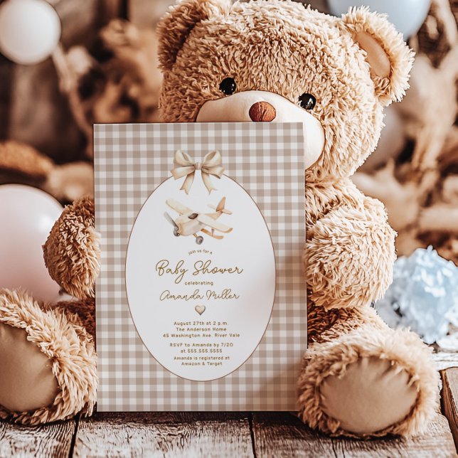 Invitación Boho Airplane Baby Shower (Subido por el creador)