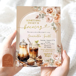 Invitación Boho Algo Dulce Está Preparando Baby Shower