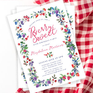 Invitación Boho Americana Berry Sweet Summer 90 cumpleaños