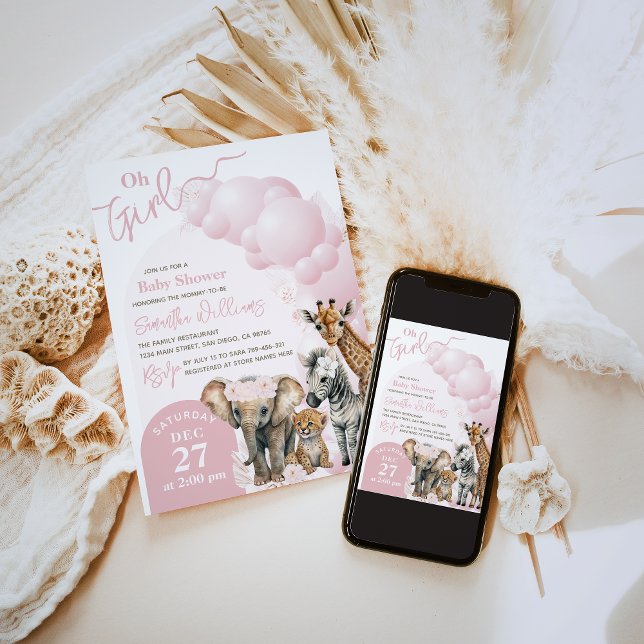 Invitación Boho animal safari Oh Chica Baby Shower (Subido por el creador)