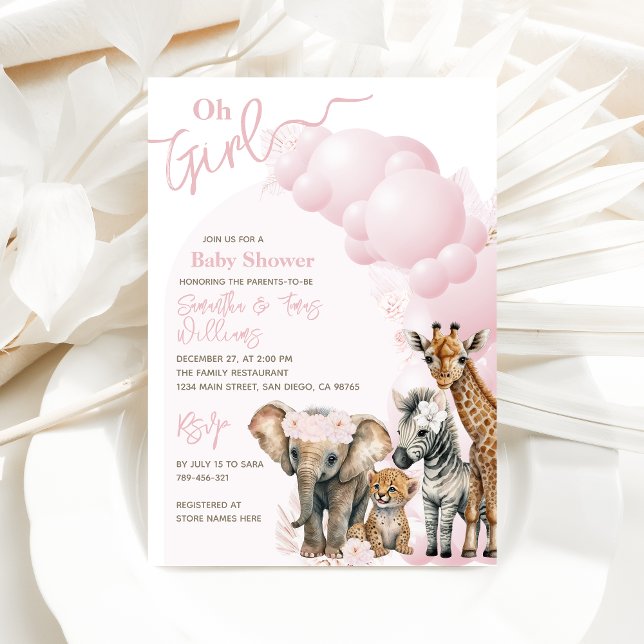 Invitación Boho animal safari Oh Chica Baby Shower (Subido por el creador)