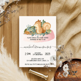 Invitación Boho Animal Squirrel Tropical Baby Shower