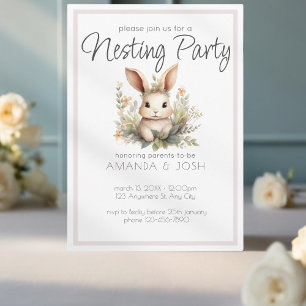 Invitación Boho animales lindo conejo botánico Fiesta de nidi