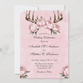 Invitación Boho Antler con la celebración del Boda de los peo
