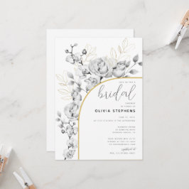 Invitación Boho Arch Elegant Floral Oro Moderno Ducha Nupcial