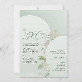 Invitación Boho arch eucalyptus flores blusas renovación jura