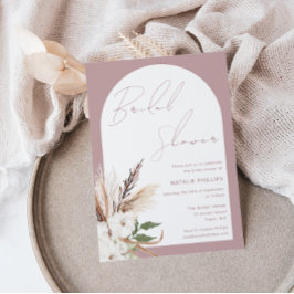 Invitación Boho Arch Floral Dusty Rosa Rubor Bridal Shower