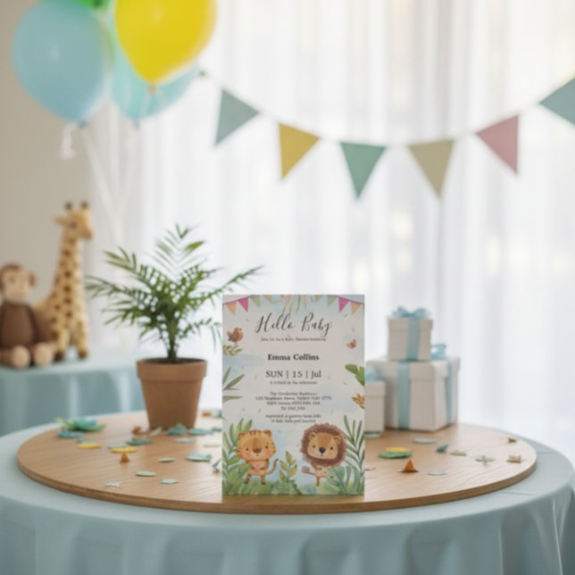 Invitación Boho Arch Greenery Woodland Animals Baby Shower (Subido por el creador)