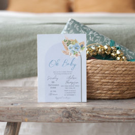 Invitación Boho Arch Pampass Grass Floral Oh Boy Baby Shower