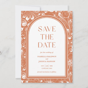 Invitación Boho Arch Terra Cotta Salva la fecha