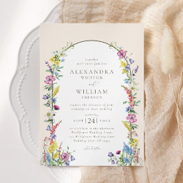 Invitación Boho Arch Watercolor Boda de Flor silvestre