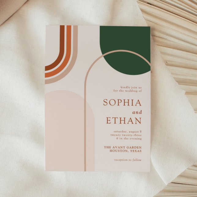 Invitación Boho Arch Wedting Terraccota Rust Beige (Subido por el creador)