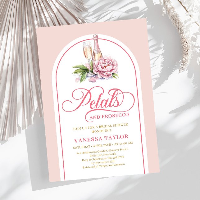 Invitación boho arco clásico rosa y dorado (Classic blush and gold invite boho arch design

)