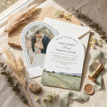 Bóho Arco de Montaña Acuarela Foto Boda Minima