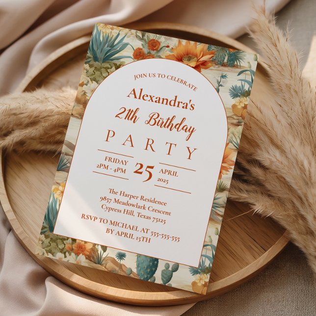 Invitación Boho Arco del Desierto Cumpleaños (Subido por el creador)