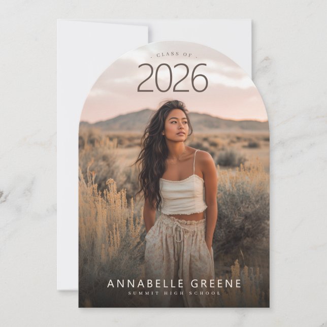 Invitación Boho Arco Foto Graduación (Anverso)