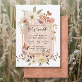 Invitación BOHO Arco Moderno Caída Mariposa Floral Sprinkle