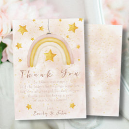 Invitación Boho Arcoiris magia de oro estrellas polvo Gracias