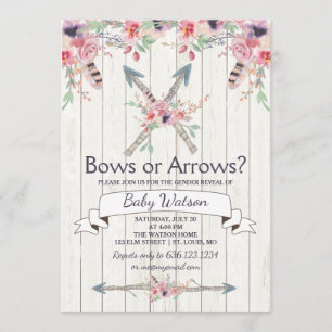 Invitación Boho arquea o el género de las flechas revela al