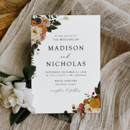 Invitación Boho Autumn Floral Boda