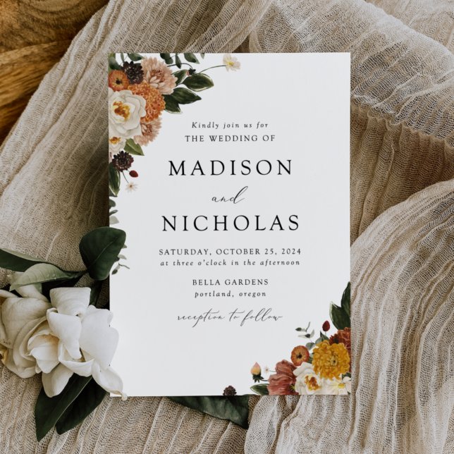 Invitación Boho Autumn Floral Boda (Subido por el creador)