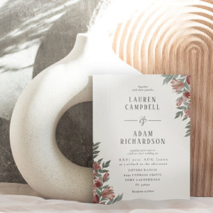 Invitación Boho Autumn Floral Terracotta Boda