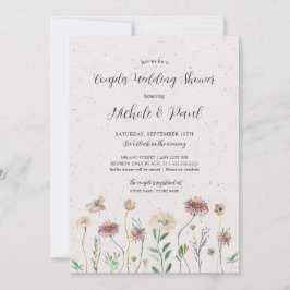 Invitación Boho Autumn Parejas de Flores Silvestres Ducha de