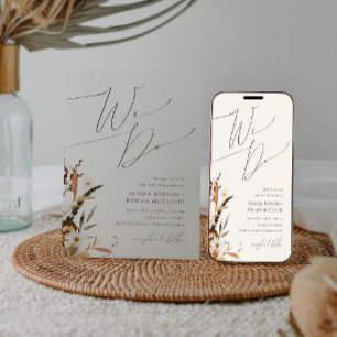 Invitación Boho Autumn Wildflower   Beige Hacemos Boda