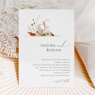Invitación Boho Autumn Wildflower   BODA
