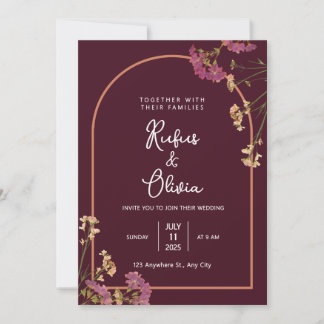 Invitación Boho Autumn Wildflower | Boda botánico