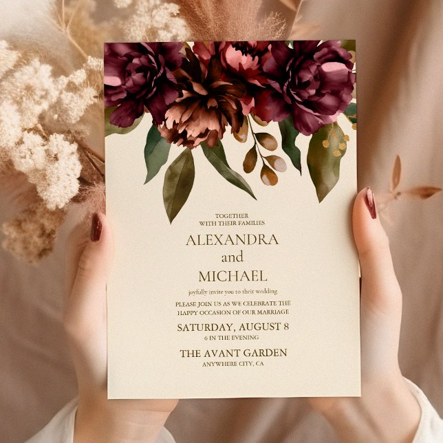 Invitación Boho Autumn Wildflower Boda Botánico (Subido por el creador)