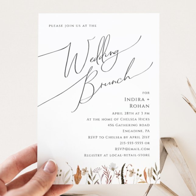 Invitación Boho Autumn Wildflower | Boda Brunch (Subido por el creador)