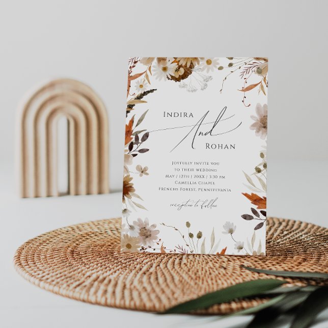 Invitación Boho Autumn Wildflower | Boda Casual (Subido por el creador)
