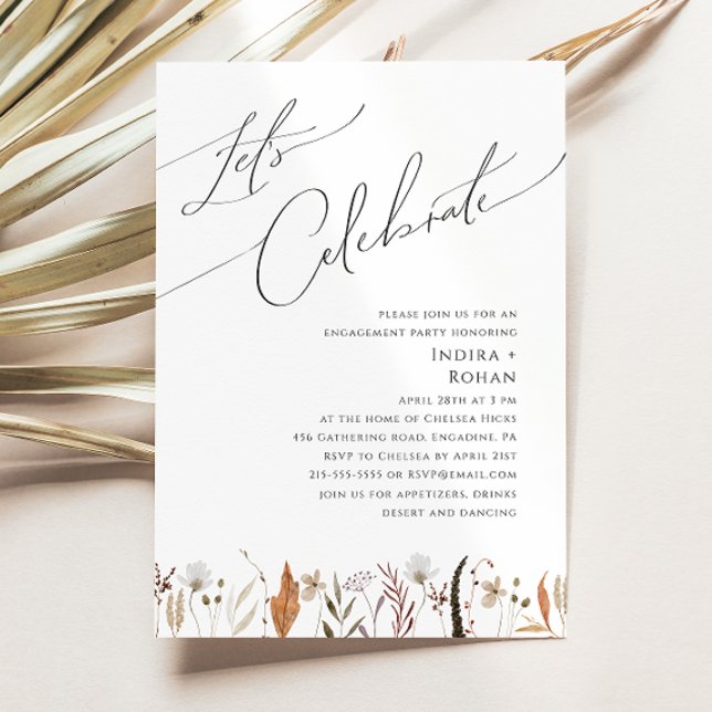 Invitación Boho Autumn Wildflower | Celebremos (Subido por el creador)