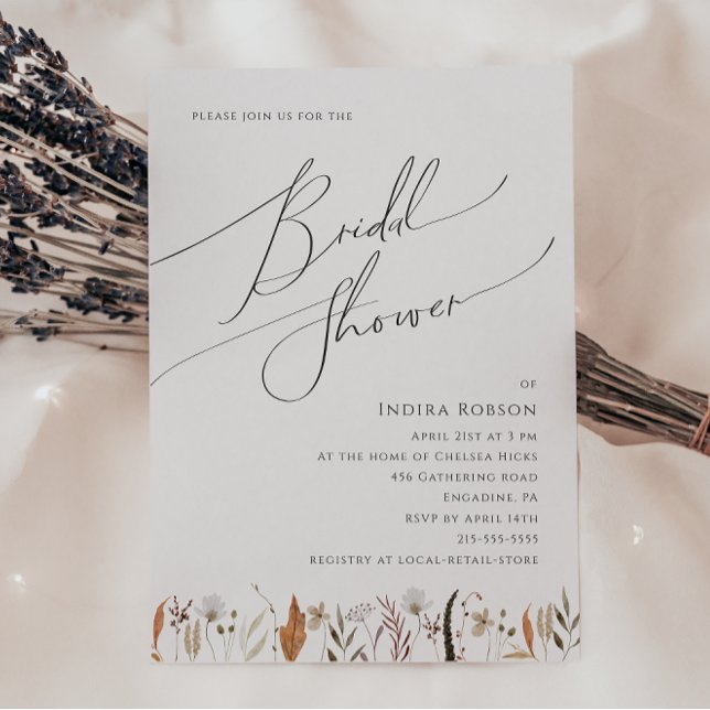 Invitación Boho Autumn Wildflower | Ducha de novia (Subido por el creador)