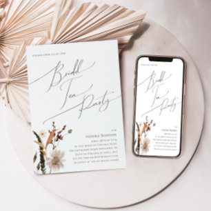 Invitación Boho Autumn Wildflower   Fiesta de té de novia
