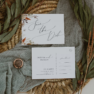 Invitación Boho Autumn Wildflower   Guardar la postal de fech