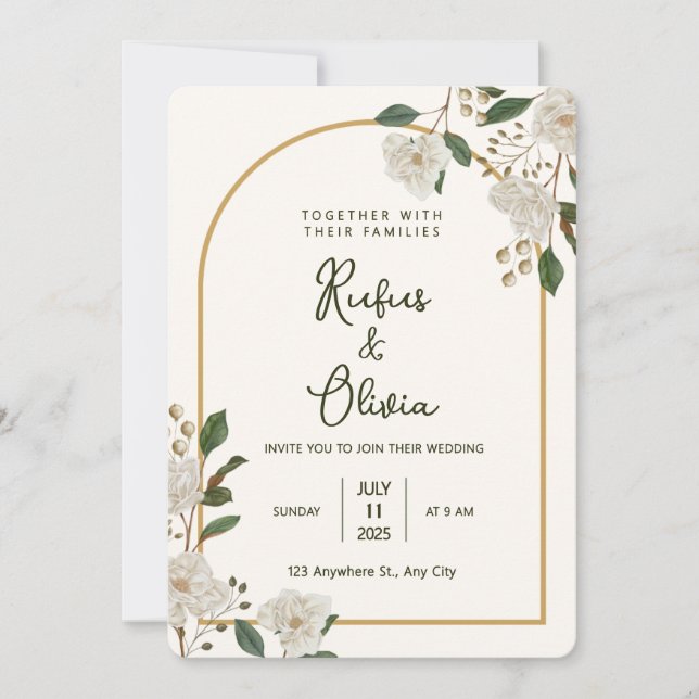 Invitación Boho Autumn Wildflower | Invitat Boda botánico (Anverso)
