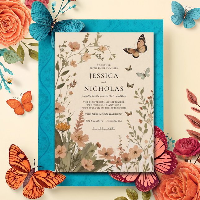 Invitación Boho Autumn Wildflower Watercolor Floral Boda (Subido por el creador)