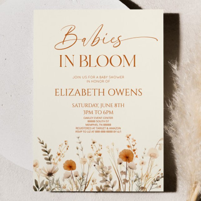 Invitación Boho Babies En Bloom Wildflower Baby Shower (Subido por el creador)