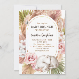 Invitación Boho Baby Animal Sleeping Sheep Baby Brunch
