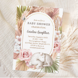 Invitación Boho Baby Animal Sleeping Sheep Baby Shower