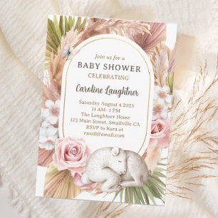 Invitación Boho Baby Animal Sleeping Sheep Baby Shower