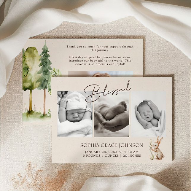 Invitación Boho Baby Animals Woodland (Subido por el creador)