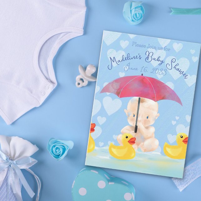 Invitación Boho Baby Boy Yellow Ducky Baby Shower (Subido por el creador)