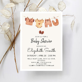 Invitación Boho Baby Clothes Baby Shower