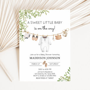 Invitación Boho Baby Clothes Baby Shower