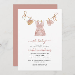 Invitación BOHO Baby Clothes Chica Oh Baby Shower
