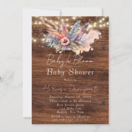 Invitación Boho Baby En Bloom Baby Shower